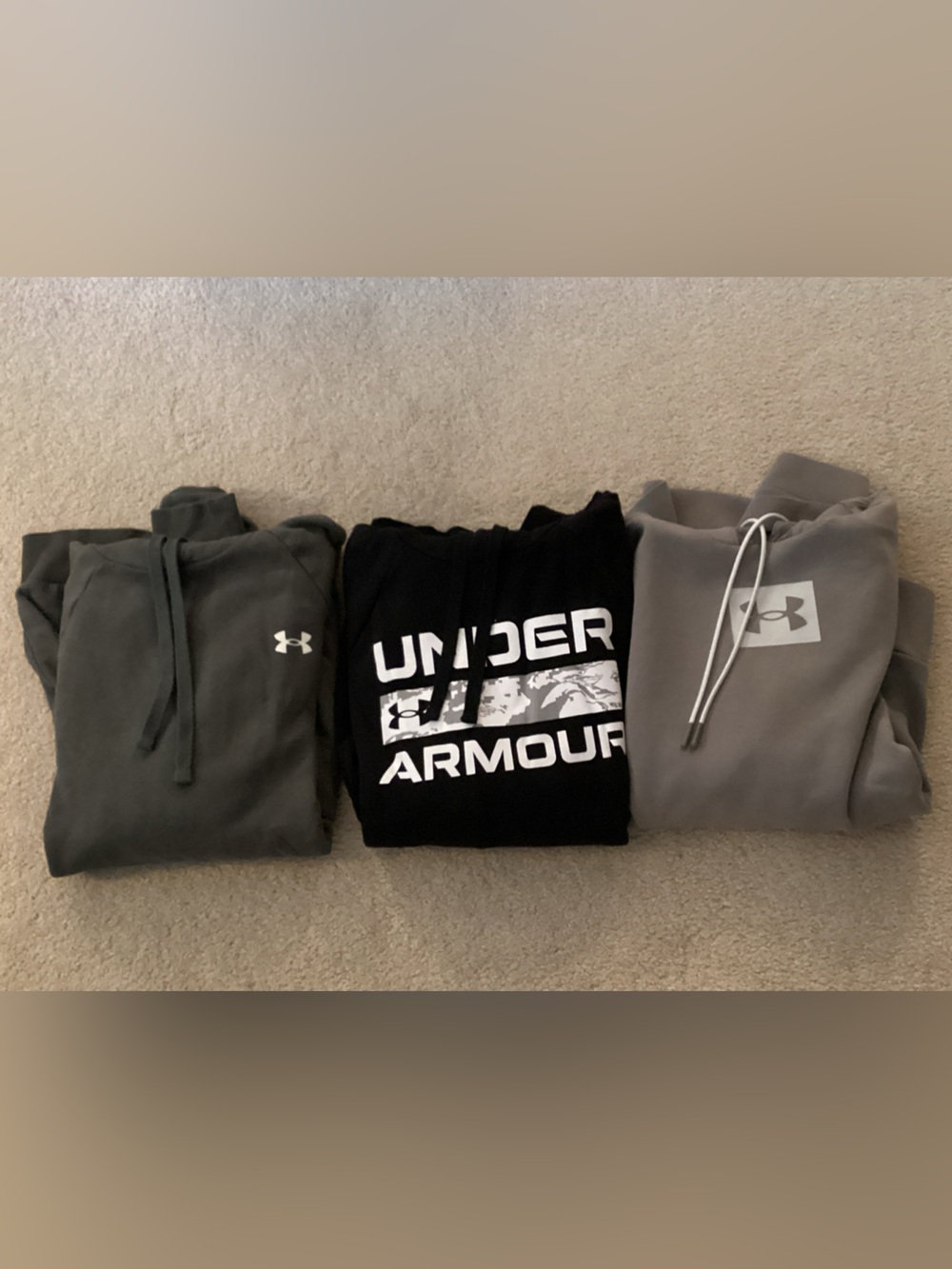 Under Armour Men's Zip-Up Hoodie Set in Gray and Black